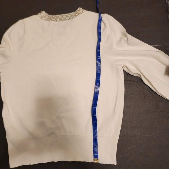 Creamy Beaded Neck Sweater Small - Picture 15 of 16